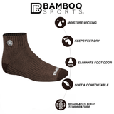 Premium Bamboo Rayon Quarter High Crew Socks - 3 Pair and 6 Pair Packs Available, photo 26