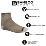 Premium Bamboo Rayon Quarter High Crew Socks - 3 Pair and 6 Pair Packs Available, photo 36