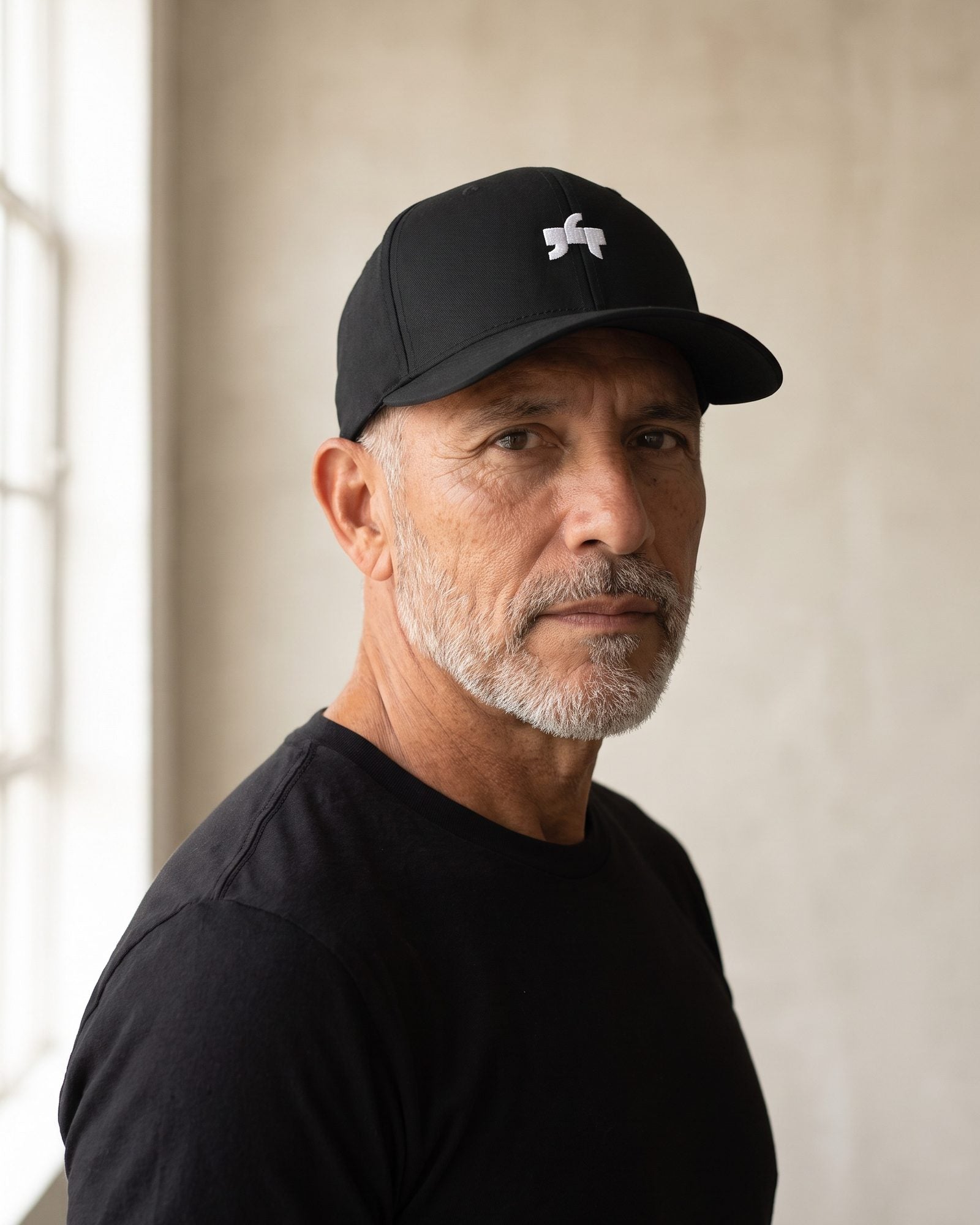 GreybeardPRO Fitted Cap — Black / White Mark